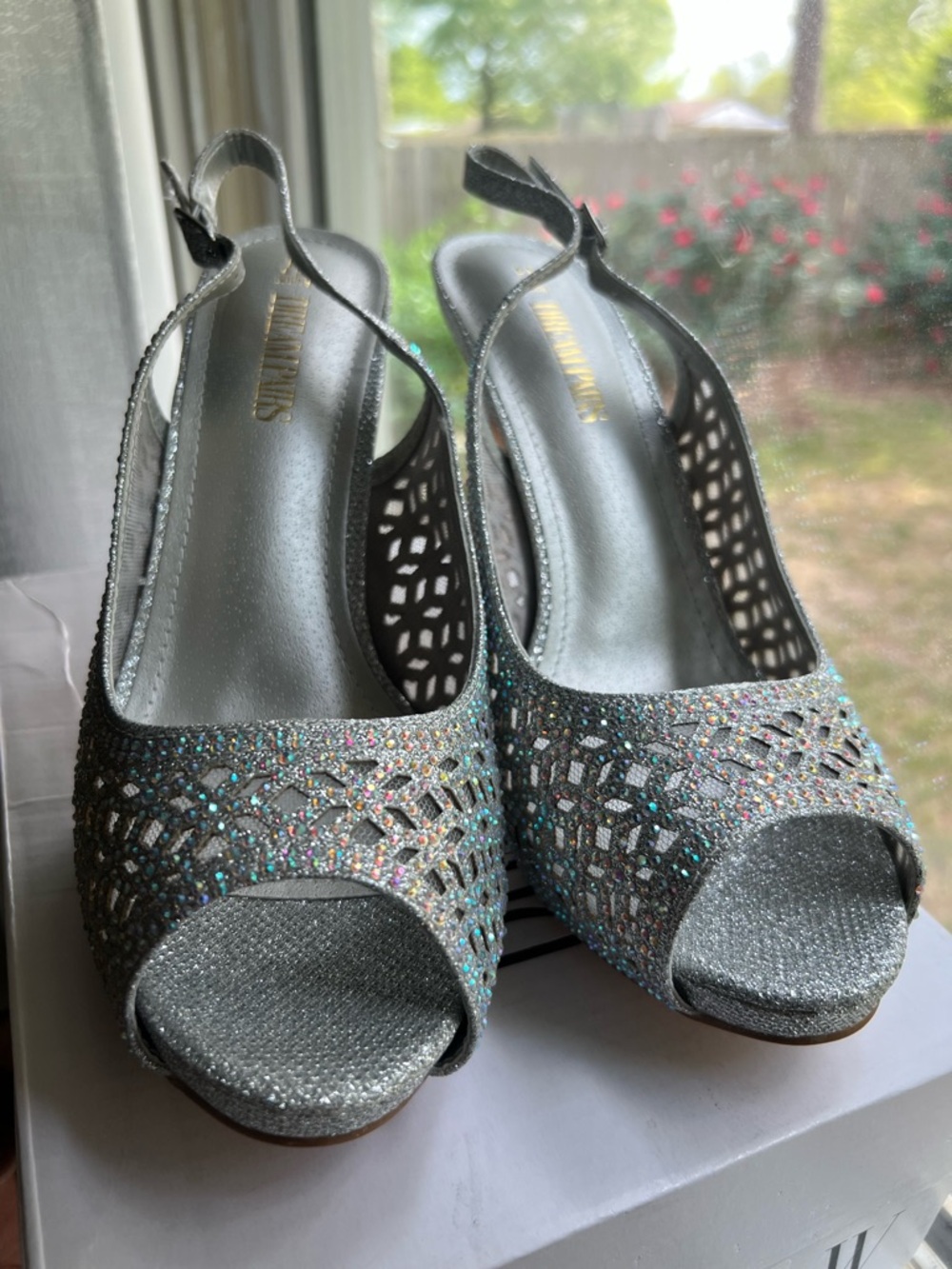 NWOT DREAM PAIRS Women's Heels Platform Dress Rhinestones Peep Toe Pumps size 11 - Picture 9 of 12